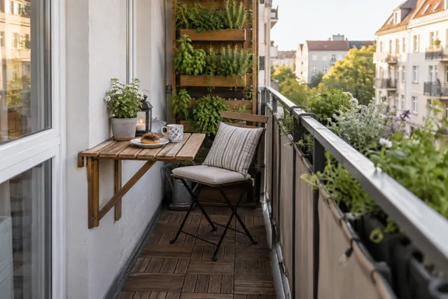 kleiner balkon – KI-Illustration